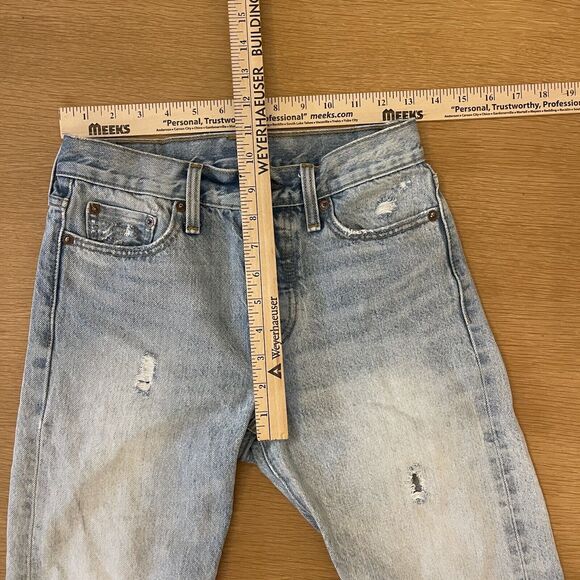 Women's Levi's Size 25 Distressed 501 Straight Leg Jeans - Picture 8 of 10